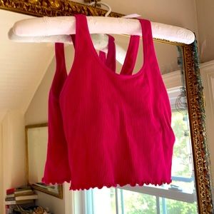 Bright pink/red sports bra